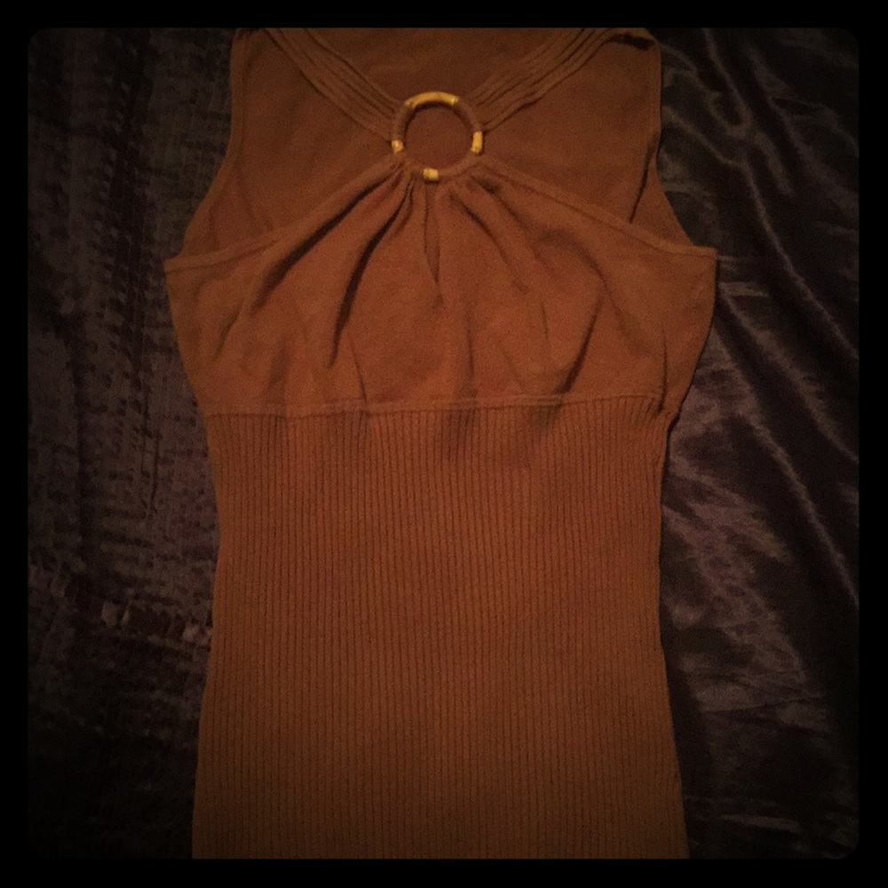 Brown Ribbed Exotic Accessory Top